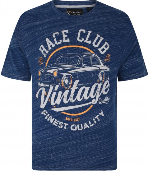 Kam Jeans 5740 Race Club Injected Marl Tee Indigo - T-krekli - T-krekli - 2XL-14XL