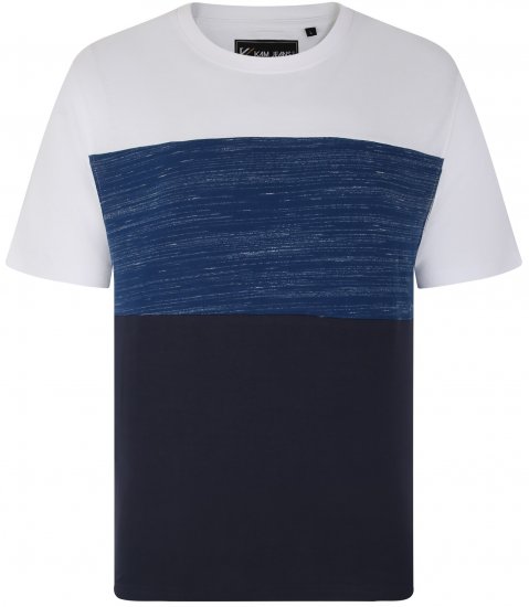 Kam Jeans 5739 Contrast Panel Cut & Saw T-Shirt Navy - T-krekli - T-krekli - 2XL-14XL
