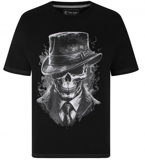 Kam Jeans 5734 Gentleman Skull Printed Black - T-krekli - T-krekli - 2XL-14XL