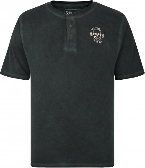 Kam Jeans 5741 Acid Wash Skull Print Tee Charcoal - T-krekli - T-krekli - 2XL-14XL
