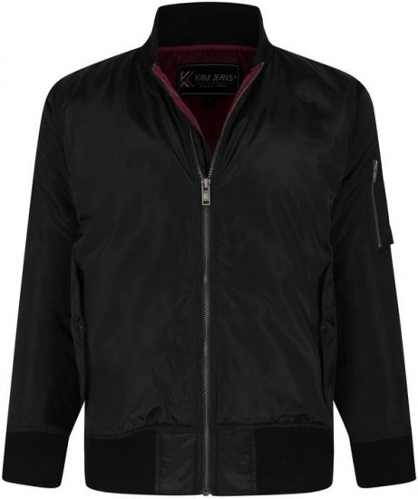 Kam Jeans KV126 Traditional Style Bomber Jacket Black - Jakas & Lietus apģērbs - Jakas - 2XL-12XL