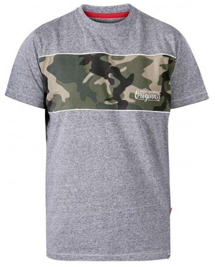 D555 Major Camo Print Crew Neck T-Shirt Grey - T-krekli - T-krekli - 2XL-14XL