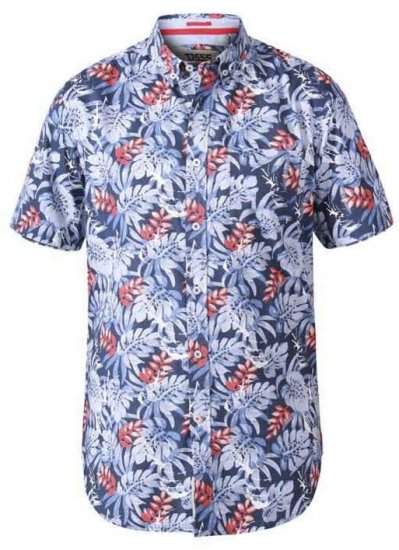 D555 Malibu Hawaiian Short Sleeve Shirt Blue - Krekli - Krekli - 2XL-8XL