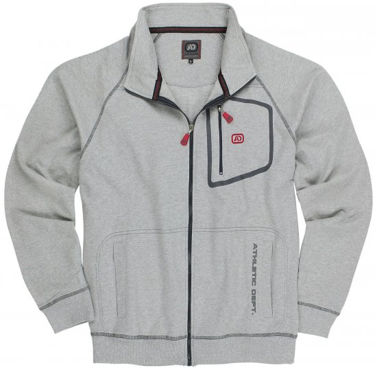 Adamo Manuel Sweatshirt with Zipper Grey - Džemperi un džemperi ar kapuci - Džemperi - 2XL-14XL