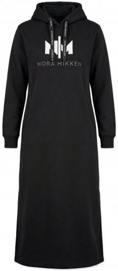 Nora Mikken MARI Maxi Hoodie Dress Black - Džemperi un džemperi ar kapuci - 