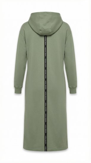 Nora Mikken MARI Maxi Hoodie Dress Green - Džemperi un džemperi ar kapuci - 