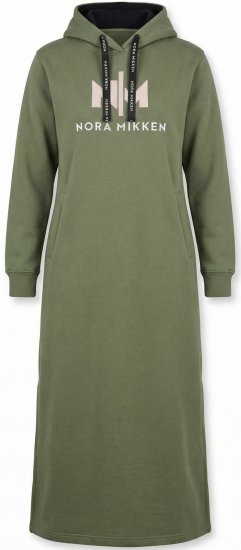 Nora Mikken MARI Maxi Hoodie Dress Green - Džemperi un džemperi ar kapuci - 