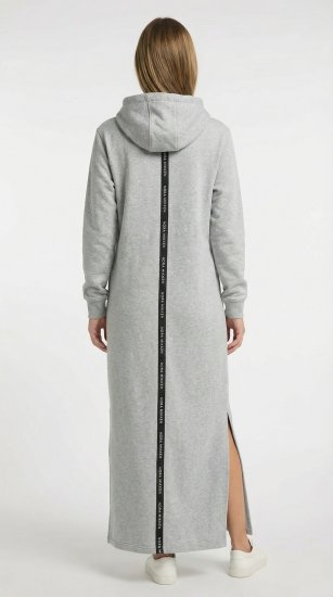 Nora Mikken MARI Maxi Hoodie Dress Grey - Džemperi un džemperi ar kapuci - 