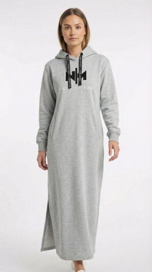 Nora Mikken MARI Maxi Hoodie Dress Grey - Džemperi un džemperi ar kapuci - 