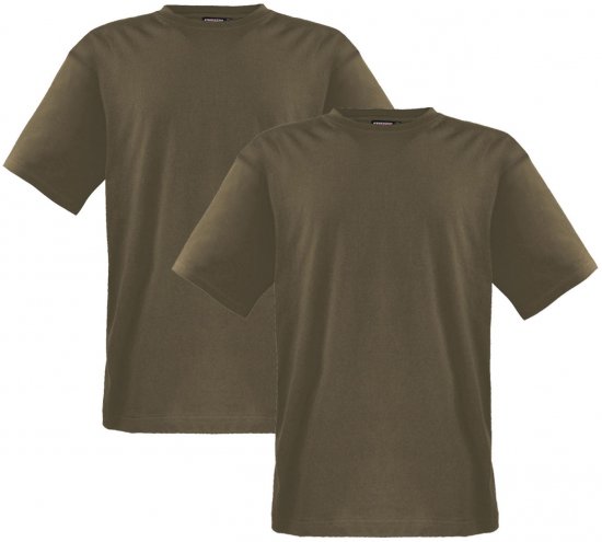 Adamo Marlon Comfort fit 2-pack T-shirt Khaki - T-krekli - T-krekli - 2XL-14XL