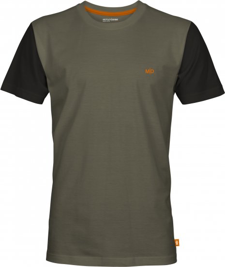 Motley Denim Granada Black Short Sleeved T-Shirt Dark Khaki - T-krekli - T-krekli - 2XL-14XL