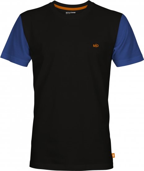 Motley Denim Vigo Colored Short Sleeve T-Shirt Black/Royal Blue - T-krekli - T-krekli - 2XL-14XL