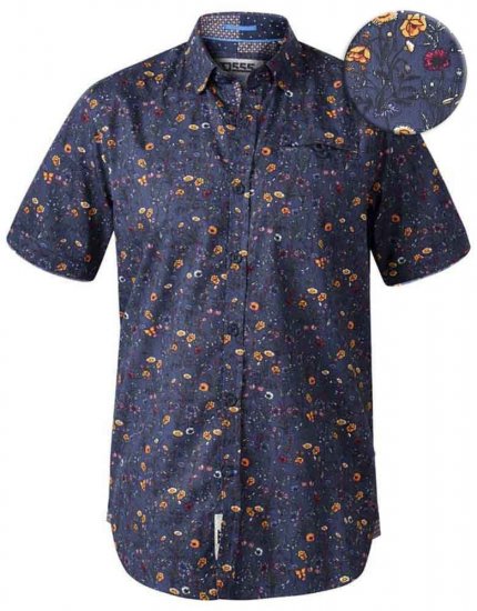 D555 Medway Floral Ao Print Short Sleeve Shirt - Krekli - Krekli - 2XL-8XL