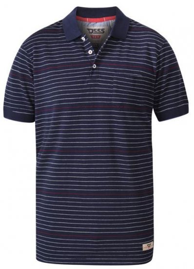 D555 Metro Stripe Jersey Polo Navy Stripe - Polo krekli - Polo krekli - 2XL-8XL