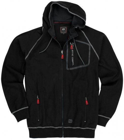 Adamo Michael Hoodie with Zipper Black - Džemperi un džemperi ar kapuci - Džemperi - 2XL-14XL