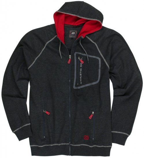 Adamo Michael Hoodie with Zipper Charcoal - Džemperi un džemperi ar kapuci - Džemperi - 2XL-14XL