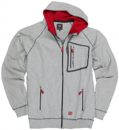 Adamo Michael Hoodie with Zipper Grey - Džemperi un džemperi ar kapuci - Džemperi - 2XL-14XL