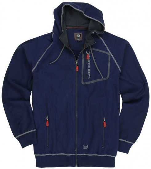 Adamo Michael Hoodie with Zipper Navy - Džemperi un džemperi ar kapuci - Džemperi - 2XL-14XL