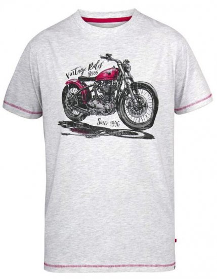 D555 Miles Vintage Rides Motorbike Crew Neck Printed T-Shirt - T-krekli - T-krekli - 2XL-8XL