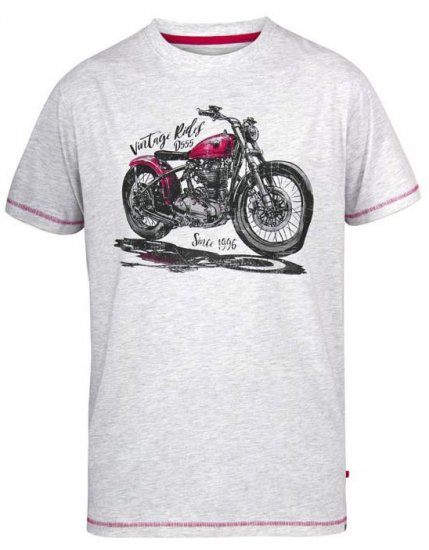 D555 Miles Vintage Rides Motorbike Crew Neck Printed T-Shirt - T-krekli - T-krekli - 2XL-14XL