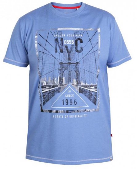 D555 Monty T-shirt Blue - T-krekli - T-krekli - 2XL-14XL