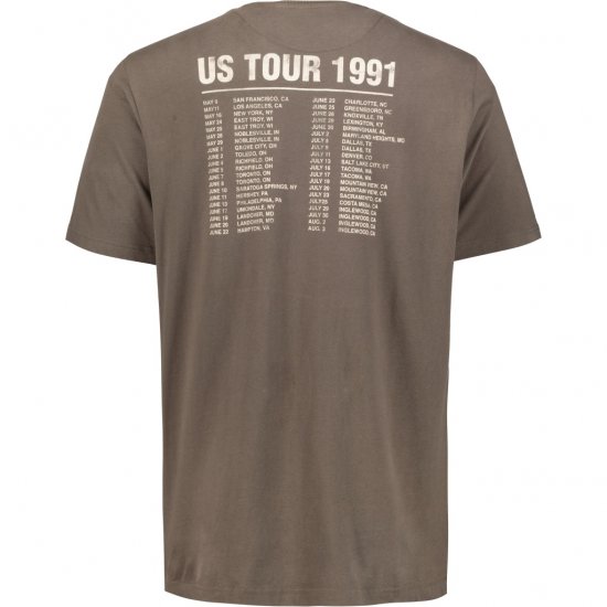 JP1880 T-Shirt Skull Print Guns N Roses Khaki - T-krekli - T-krekli - 2XL-14XL