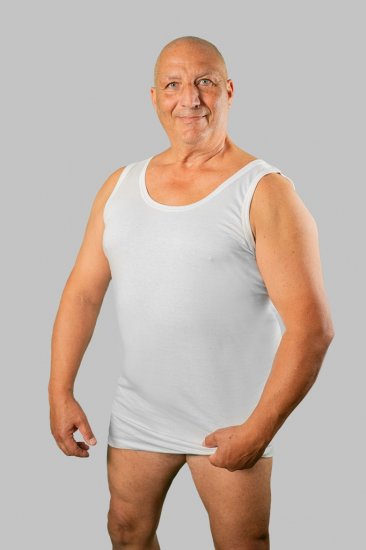 20 Nodi Crew Neck Tank Top in Combed Cotton Jersey White - Apakšveļa un peldšorti - Apakšveļa - 2XL-8XL