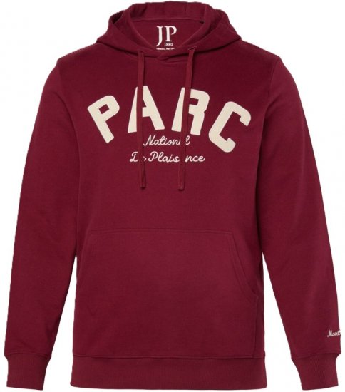 JP1880 Hoodie with Embroidery Aubergine Tall - VĪRIEŠU APĢĒRBS MT-6XLT - Apģērbs gariem vīriešiem