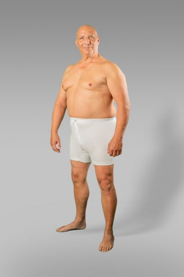 20 Nodi Combed Cotton Jersey Boxer with Front Button Fly White - Apakšveļa un peldšorti - Apakšveļa - 2XL-8XL