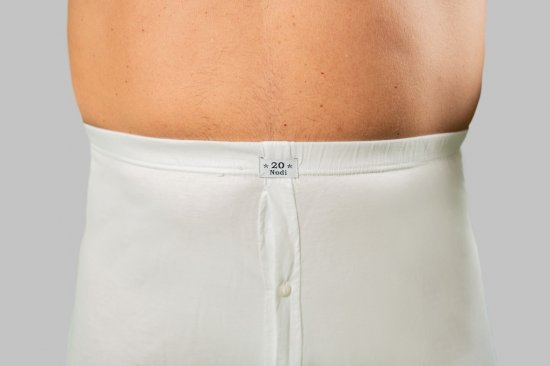 20 Nodi Combed Cotton Jersey Boxer with Front Button Fly White - Apakšveļa un peldšorti - Apakšveļa - 2XL-8XL