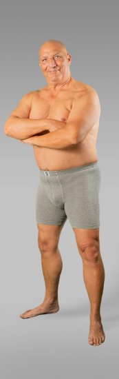 20 Nodi Stretch Cotton Boxer with Embroidered Long Leg Grey - Apakšveļa un peldšorti - Apakšveļa - 2XL-8XL