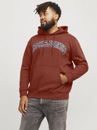 Jack & Jones CALEB Hoodie Red - Džemperi un džemperi ar kapuci - Džemperi - 2XL-14XL