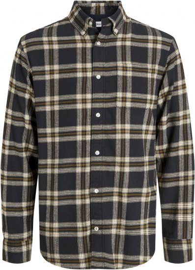 Jack & Jones Classic Flannel Long Sleeve Shirt Black - Krekli - Krekli - 2XL-8XL