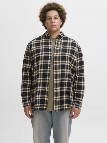 Jack & Jones Classic Flannel Long Sleeve Shirt Black - Krekli - Krekli - 2XL-8XL
