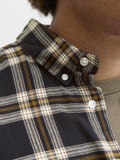 Jack & Jones Classic Flannel Long Sleeve Shirt Black - Krekli - Krekli - 2XL-8XL