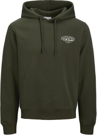 Jack & Jones Makoto Hoodie Small Print Green - Džemperi un džemperi ar kapuci - Džemperi - 2XL-14XL