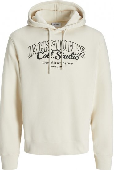 Jack & Jones Makoto Hoodie White - Džemperi un džemperi ar kapuci - Džemperi - 2XL-14XL