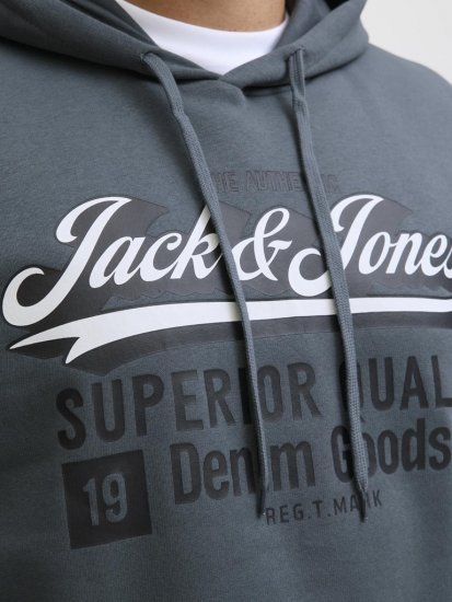 Jack & Jones 2 COL LOGO Hoodie Grey - Džemperi un džemperi ar kapuci - Džemperi - 2XL-14XL
