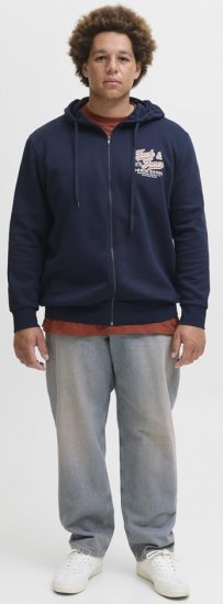 Jack & Jones Logo 2 COL Hoodie with Zipper Blue - Džemperi un džemperi ar kapuci - Džemperi - 2XL-14XL