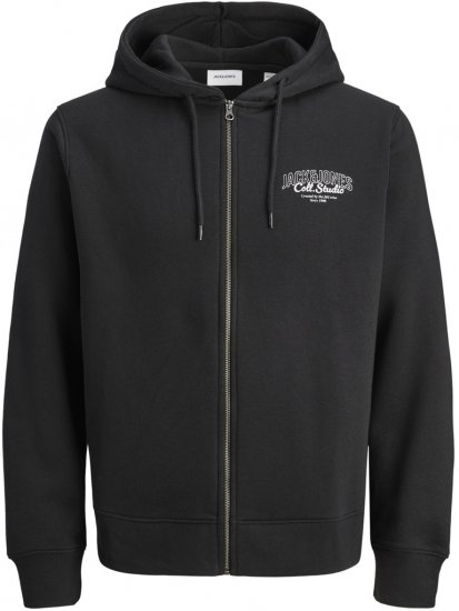 Jack & Jones Makoto Hoodie with Zipper Black - Džemperi un džemperi ar kapuci - Džemperi - 2XL-14XL