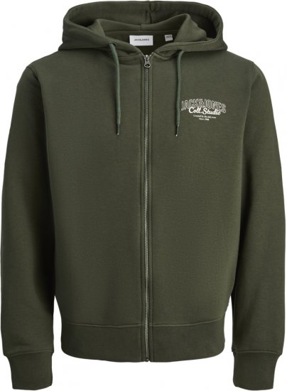 Jack & Jones Makoto Hoodie with Zipper Green - Džemperi un džemperi ar kapuci - Džemperi - 2XL-14XL