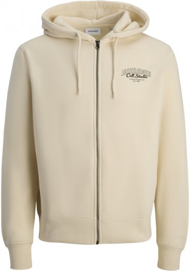 Jack & Jones Makoto Hoodie with Zipper White - Džemperi un džemperi ar kapuci - Džemperi - 2XL-14XL