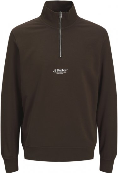 Jack & Jones Soho Sweatshirt with Zipper Brown - Džemperi un džemperi ar kapuci - Džemperi - 2XL-14XL