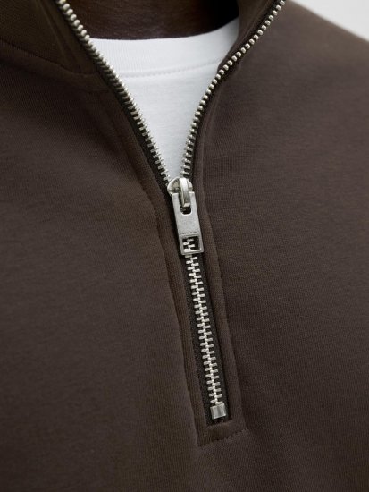 Jack & Jones Soho Sweatshirt with Zipper Brown - Džemperi un džemperi ar kapuci - Džemperi - 2XL-14XL