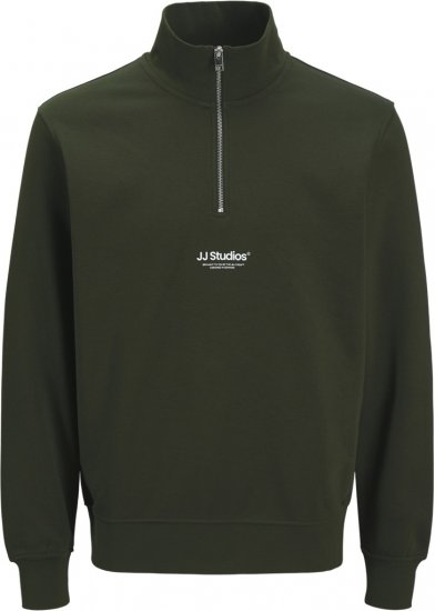 Jack & Jones Soho Sweatshirt with Zipper Green - Džemperi un džemperi ar kapuci - Džemperi - 2XL-14XL