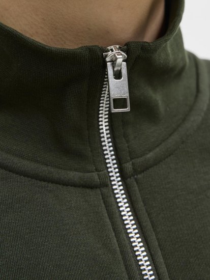 Jack & Jones Soho Sweatshirt with Zipper Green - Džemperi un džemperi ar kapuci - Džemperi - 2XL-14XL