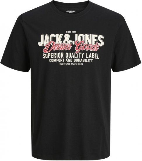 Jack & Jones Logo 2COL T-Shirt Black - T-krekli - T-krekli - 2XL-14XL