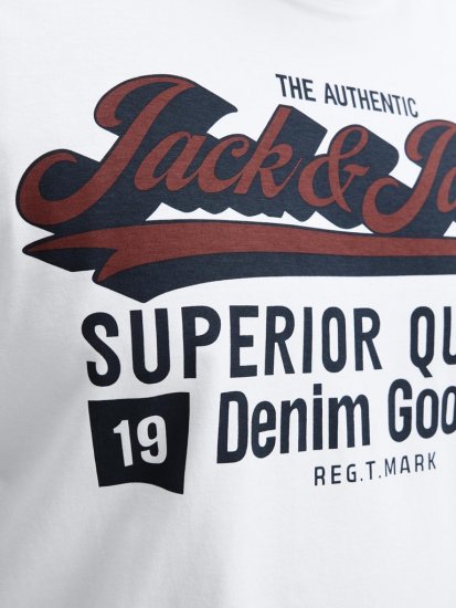 Jack & Jones Logo 2COL T-Shirt White - T-krekli - T-krekli - 2XL-14XL