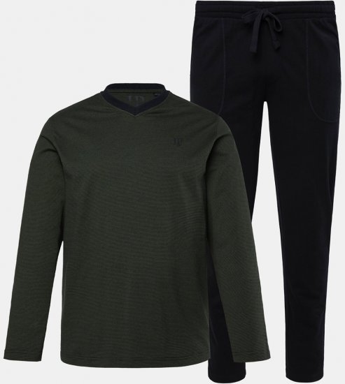 JP1880 Pyjamas Two-piece Striped Dark Green - Apakšveļa un peldšorti - Apakšveļa - 2XL-8XL