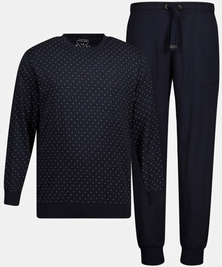 JP1880 Pyjamas Two-piece Long Sleeve and Long Trousers Navy - Apakšveļa un peldšorti - Apakšveļa - 2XL-8XL